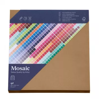 Artoz Papier Mosaic Sobres cuadrados, natural, engomados, pack de 20 (155 x 155 mm)