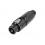 Neutrik NLT8FX-BAG conector hembra speakON de 8 polos para cable, negro, poliamida, zinc, IP50, 250V, 50A