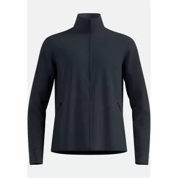 Odlo Grid Fleece Mid Layer Full Zip Jacket - Black Melange, talla L