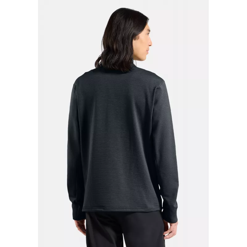 Odlo Grid Fleece Mid Layer Full Zip Jacket - Black Melange, talla L