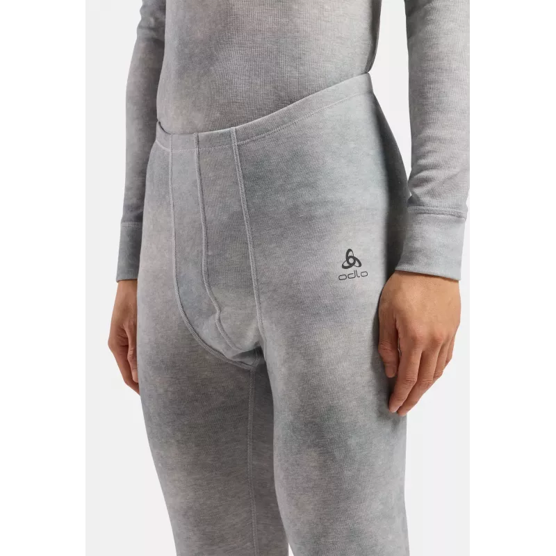 Odlo Active Warm X Pow BL Bottom Long pantalón térmico de capa base - gris plata, talla L