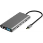 VALUE Docking Station USB-C 10 en 1 4K60 2xHDMI 1xDP/VGA/GbE USB-C 2x PD - Digital/Data