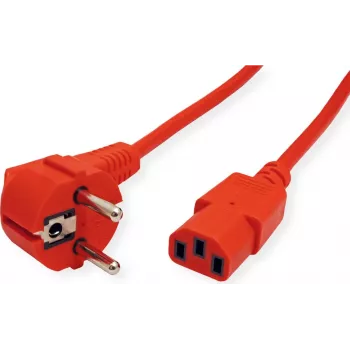 ROLINE cable de alimentación IEC320 C13, recto, rojo, 0,8 m