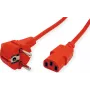 ROLINE cable de alimentación IEC320 C13, recto, rojo, 0,8 m