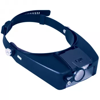 Lupa de cabeza Discovery Crafts DHD 20 con 6 lentes intercambiables, iluminación LED, negro/gris