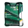 Juego de llaves de carraca doble SATA de 13 piezas con diseño X-Beam, métrico, 8-21 mm, acero cromo-vanadio, estuche Blow-Molded