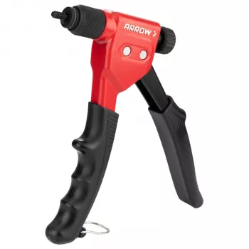 Arrow RNT1K remachadora de tuercas - remachadora manual de tuercas con 6 mandriles y boquillas, M4-M6, 10-24 a 5/16-18, construcción de acero macizo, empuñadura ergonómica, maletín de plástico