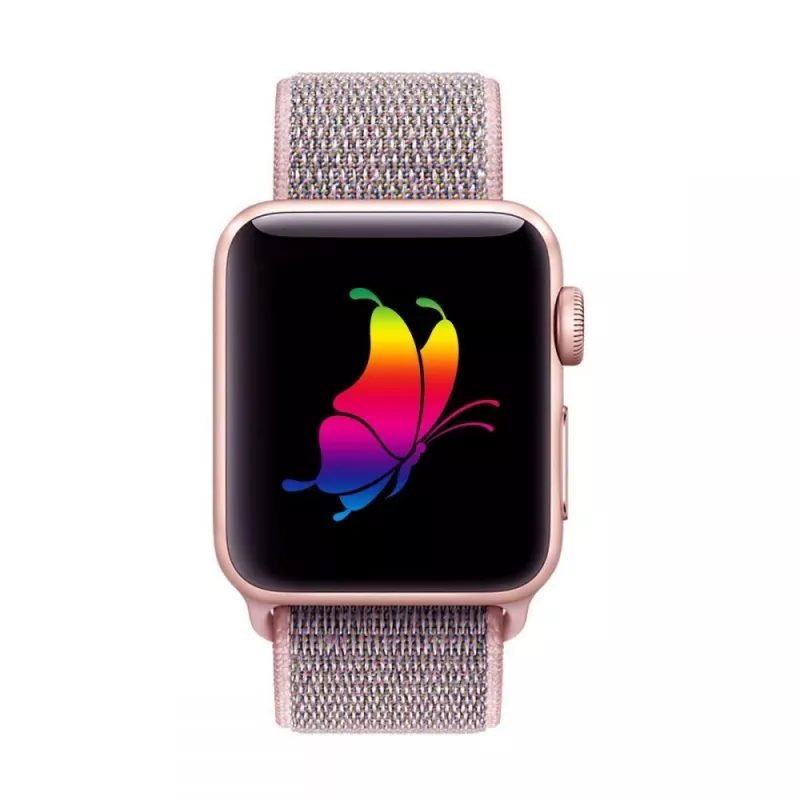 TECH-PROTECT Nylon correa Sport Loop para Apple Watch 4 / 5 / 6 / 7 / 8 / SE (38 / 40 / 41 mm) Pink Sand