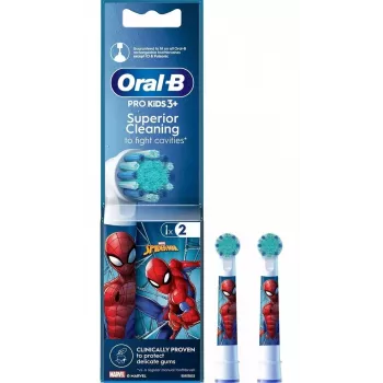 Oral-B EB10S Spiderman cabezales de cepillo, 2 uds., extra suave, niños 3+