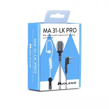 Midland MA 31LK Pro auricular con cable con tubo acústico - negro/transparente
