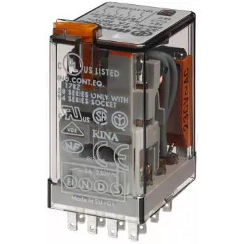 Finder Relé enchufable industrial en miniatura 55.34.8.230.5050, 4PDT, 230 V AC, 7 A