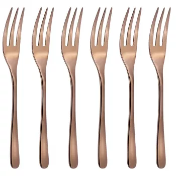 Sambonet Taste Juego de tenedores de postre 6 piezas cobre