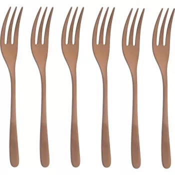 Sambonet Taste PVD Juego de 6 tenedores de postre - negro acero inoxidable 18/10