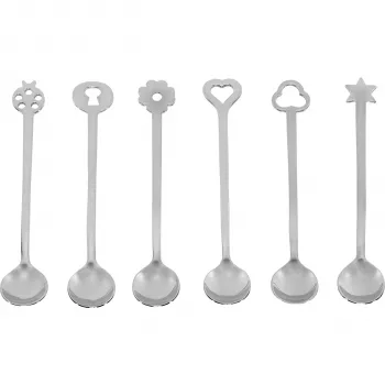 Sambonet New Portafortuna Inox Juego de 6 cucharas de fiesta