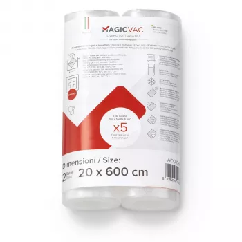 MagicVac 2 rollos de film para envasado al vacío 20 cm x 6 m
