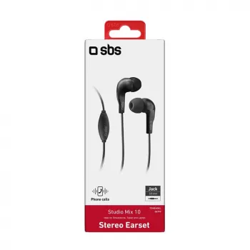 SBS TEINEARKL Auricular in-ear con micrófono - Negro - Con cable - Cable de 1,2 m - Jack 3,5 mm - Llamadas y música