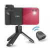 SBS Wireless Reflex Set Kit de vlogging para smartphone BT con mini trípode, disparador remoto Bluetooth y anillo de luz LED, Negro