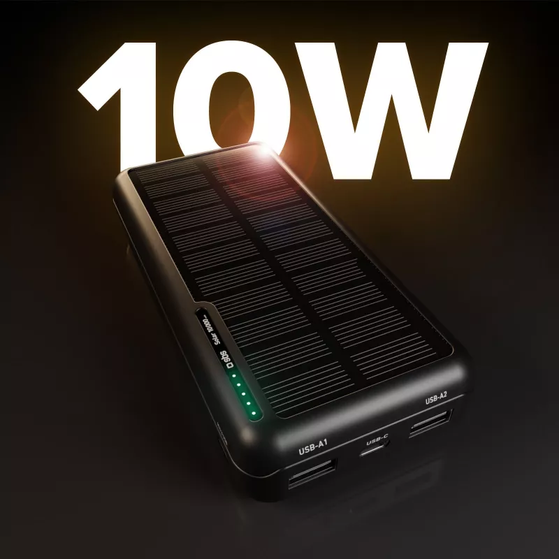 SBS Batería externa solar USB/USB-C 10000 mAh Negro