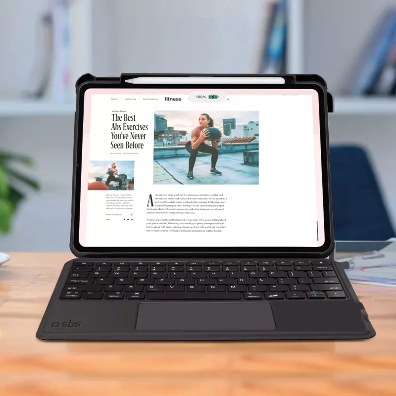 SBS Teclado inalámbrico con funda para iPad Air 10,9 pulgadas (2020/2022), iPad Air 11 pulgadas (2024), iPad Pro 11 pulgadas (2018/2022) - Negro