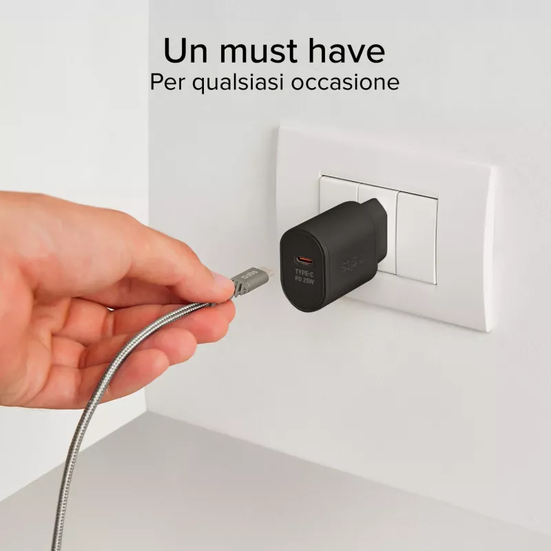 SBS TETR1CPD25 Cargador de pared USB-C Power Delivery 25W - Negro
