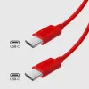 SBS TECABLETISSUETCCR Cable USB-C a USB-C 1,5 m 60 W trenzado Rojo