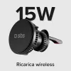 SBS TESUPFANWIR15W Cargador inalámbrico para coche Qi 15W con ventilador de refrigeración - Negro