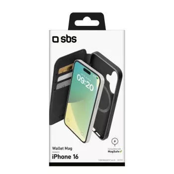 SBS Funda cartera compatible con MagSafe para iPhone 16 Negro