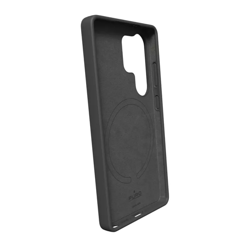 Puro Icon Mag Funda trasera para Samsung Galaxy S25 Ultra, Negro, TPU/Silicona, compatible con MagSafe