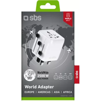 SBS TEADAPTUNI adaptador de viaje universal - Blanco