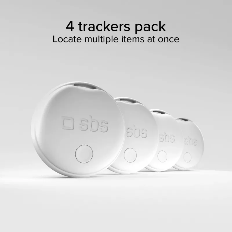 SBS Track My Circle rastreador compatible con Apple Find My - pack de 4 - Blanco