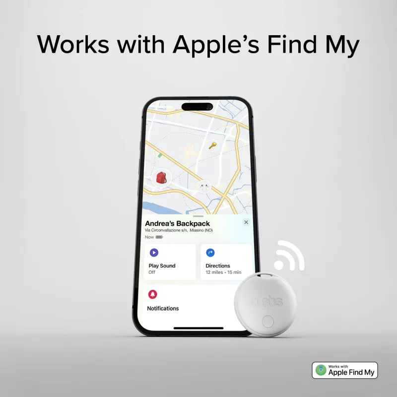 SBS Track My Circle rastreador compatible con Apple Find My - pack de 4 - Blanco