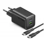 STEP BY STEP SBS cargador USB-C 65W con 1x USB-C y 1x USB-A, Negro, cable USB-C de 1,5 m