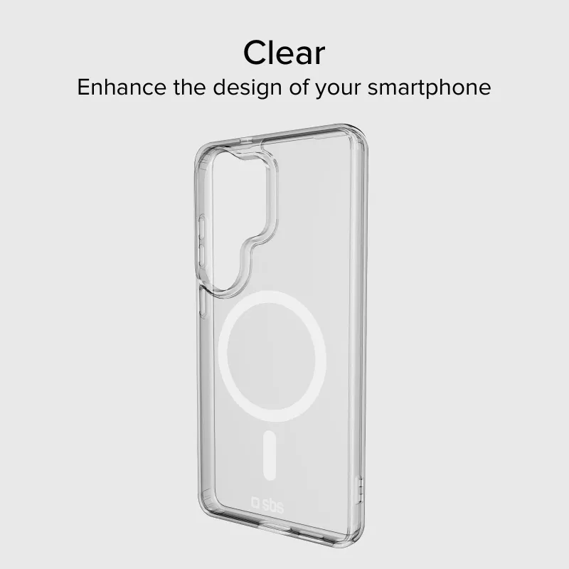 Funda protectora SBS Cover Light Mag para Samsung Galaxy S26 Ultra, transparente, compatible con MagSafe