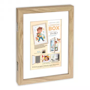 ZEP London caja natural marco de madera medida interior 14x21,5 cm MRN82