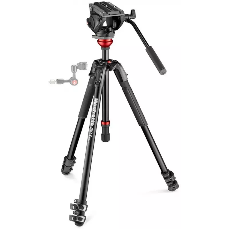 Manfrotto 190 Set de trípode de vídeo con rótula fluida 500AH