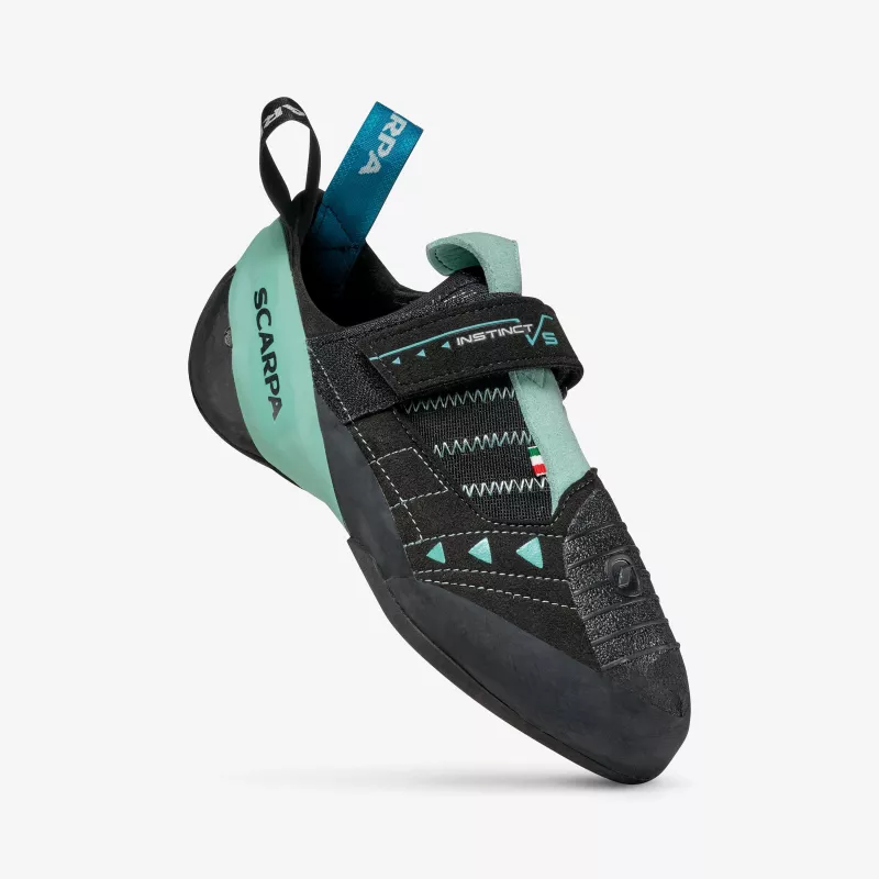 Scarpa Instinct VS Woman Pies de gato de escalada, Negro/Aqua, EU 35,5
