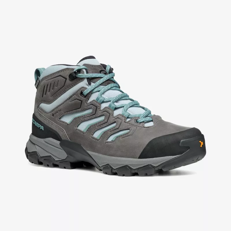 Zapatos de senderismo Scarpa Moraine Mid GTX para mujer, GORE-TEX, parte superior de nobuk y mesh, suela PRESA HIK-04, arctic, EU 37