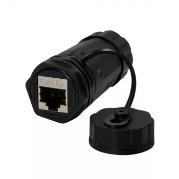 TECHLY IWP-MD C6A-IPGLT acoplador RJ45 hembra a RJ45 hembra IP68 Cat6A SFTP, negro