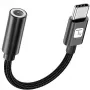 TECHLY adaptador USB-C a audio de 3,5mm con DAC, 12cm, negro