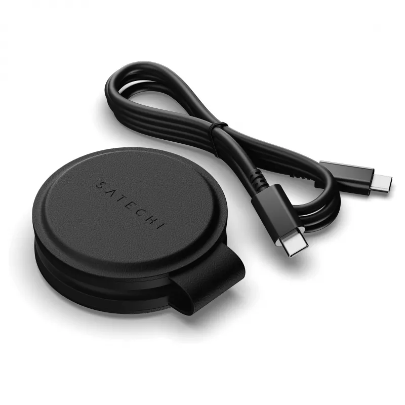 Satechi OntheGo Cargador inalámbrico 2 en 1 con Qi2, Negro, 15W, ST-QTG21K