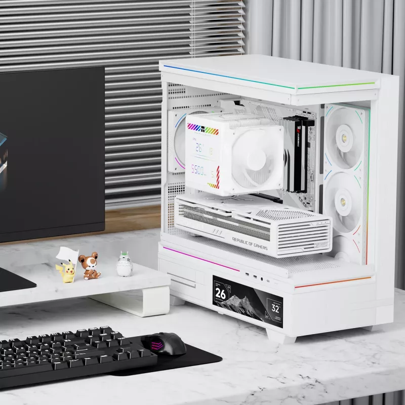 Ventilador de CPU de aire Thermalright Peerless Assassin 140 Digital White de doble torre, 7 heatpipes, 2 ventiladores PWM de 140mm, LED blanco, Intel/AMD