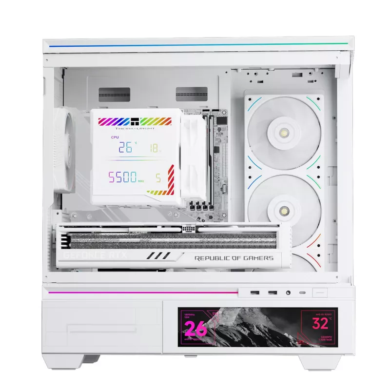 Ventilador de CPU de aire Thermalright Peerless Assassin 140 Digital White de doble torre, 7 heatpipes, 2 ventiladores PWM de 140mm, LED blanco, Intel/AMD