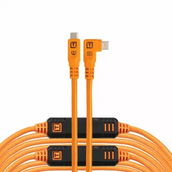 Tether Tools TetherPro USB-C Optima 10G Right-Angle naranja 9.4m