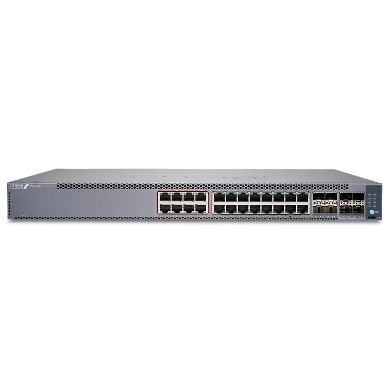 Juniper EX Series EX4100-24MP - Switch - L3 - gestionado - 8 x 100/1G/2,5G/5G/10GBase-T + 16 x 1Gb Ethernet + 4 x 1/10 Gigabit (Uplink)