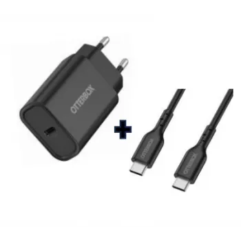 OtterBox cargador de pared UE USB-C 30W con pack de cable USB-C a USB-C
