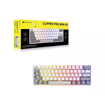 CORSAIR CLIPPER PRO MINI 60 teclado gaming Hall Effect blanco