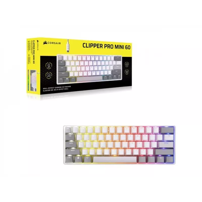 CORSAIR CLIPPER PRO MINI 60 teclado gaming Hall Effect blanco