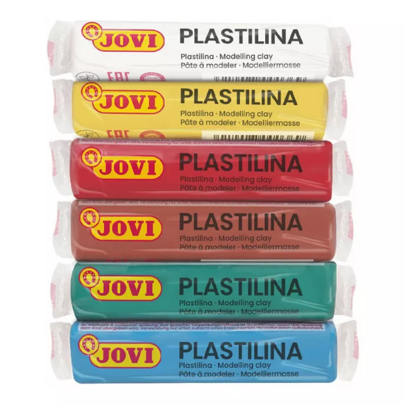 JOVI Plastilina pasta de modelar colores surtidos 6 colores de 15g cada uno, total 90g