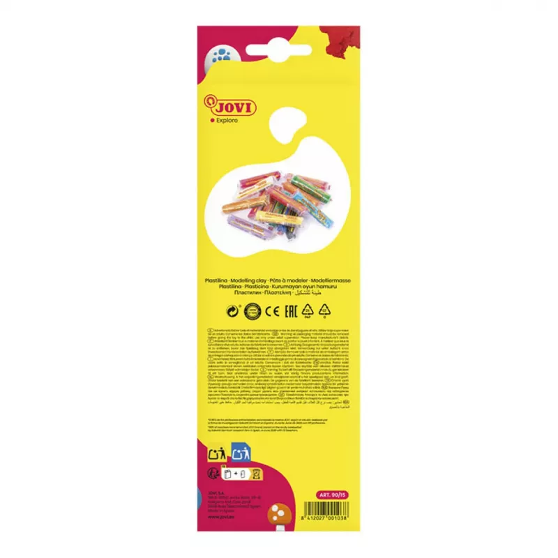 JOVI Plastilina pasta de modelar colores surtidos 15 colores de 15 g