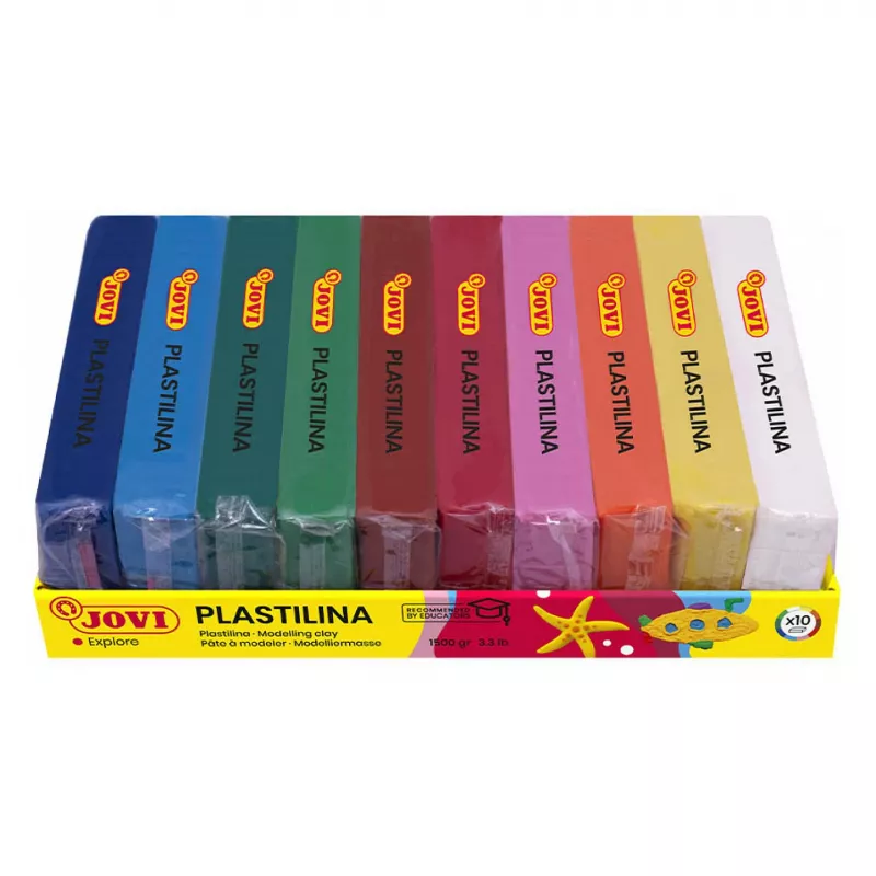 JOVI Plastilina pasta de modelar, 10 colores surtidos, de 150 g cada uno
